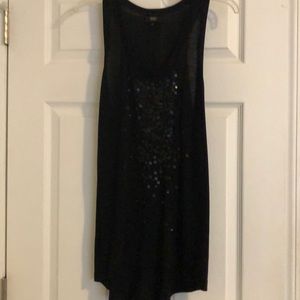 Mossimo long flow-y black tank with black sequins